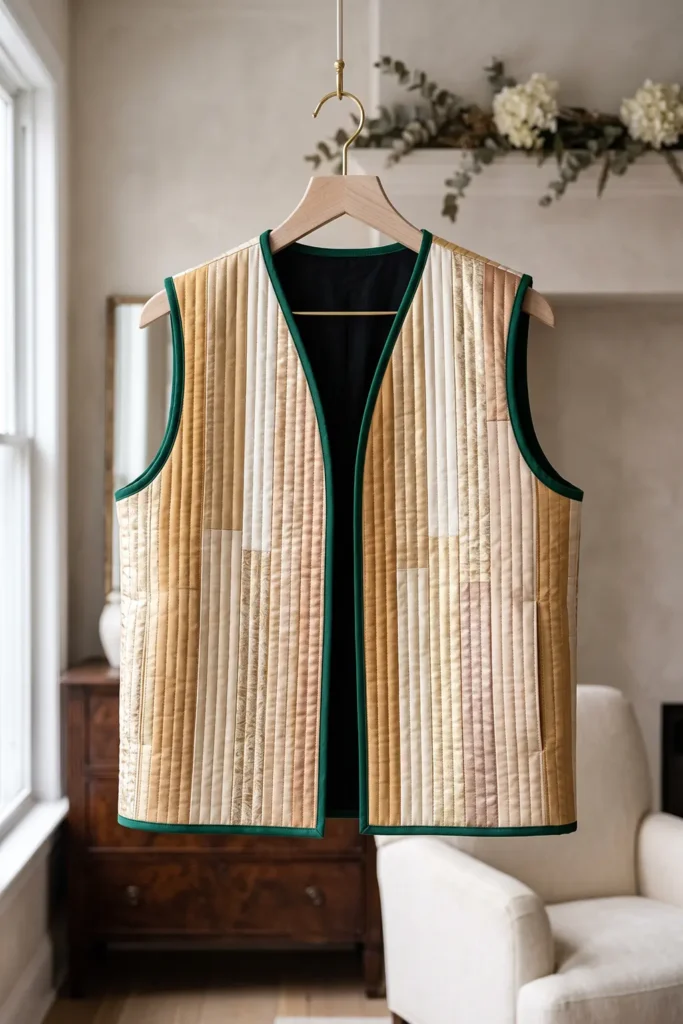 Gold and Metallic Quilted Vest