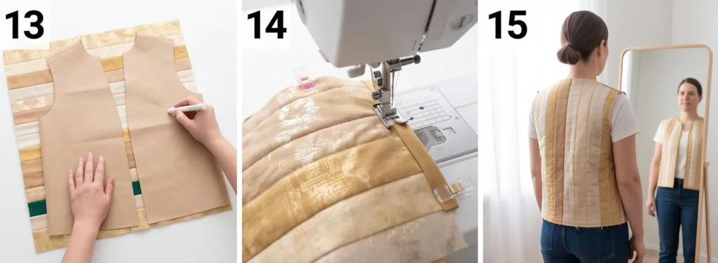 Gold and Metallic Quilted Vest