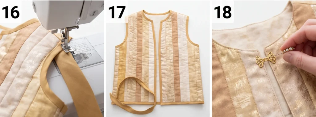 Gold and Metallic Quilted Vest