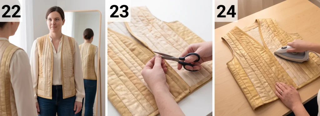 Gold and Metallic Quilted Vest