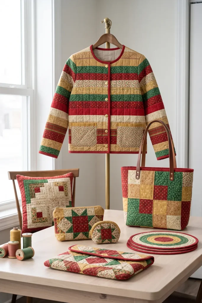 Jelly Roll Christmas Quilted Vest