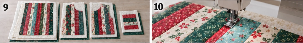 Jelly Roll Christmas Quilted Vest