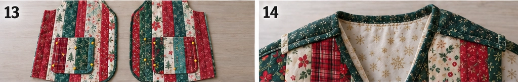 Jelly Roll Christmas Quilted Vest