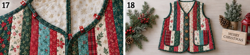 Jelly Roll Christmas Quilted Vest