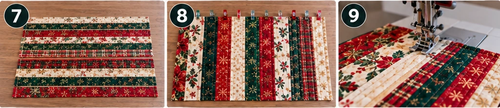 Jelly Roll Christmas Table Runner