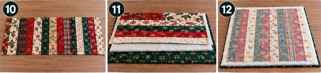 Jelly Roll Christmas Table Runner