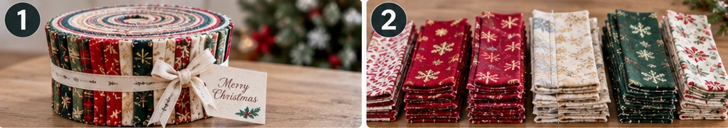 Jelly Roll Christmas Throw Quilt