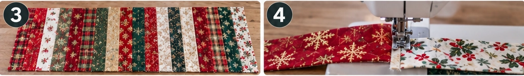 Jelly Roll Christmas Throw Quilt