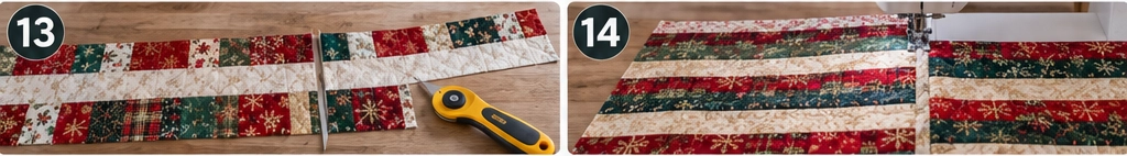 Jelly Roll Christmas Throw Quilt