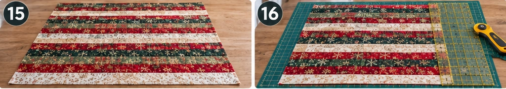 Jelly Roll Christmas Throw Quilt