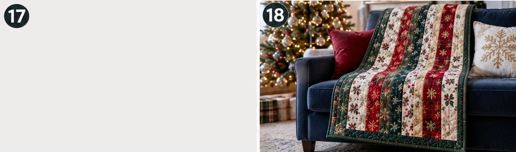 Jelly Roll Christmas Throw Quilt
