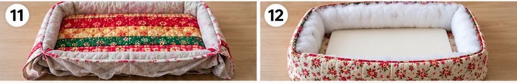 Jelly Roll Quilted Cat Bed