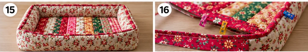 Jelly Roll Quilted Cat Bed