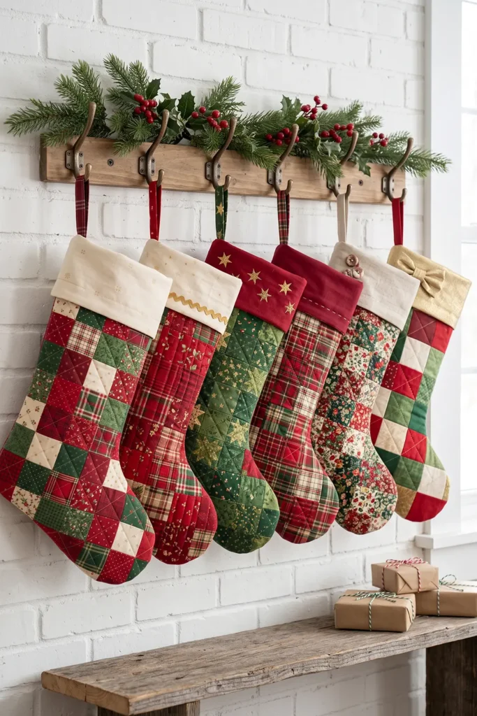 Jelly Roll Quilted Christmas Stocking