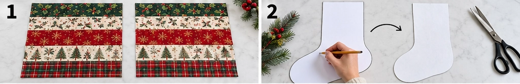 Jelly Roll Quilted Christmas Stocking