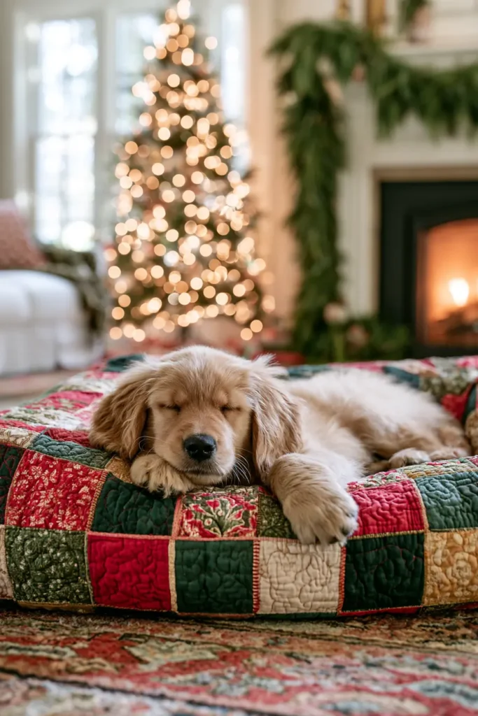 Jelly Roll Quilted Dog Bed
