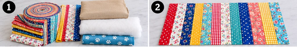 Jelly Roll Quilted Dog Bed