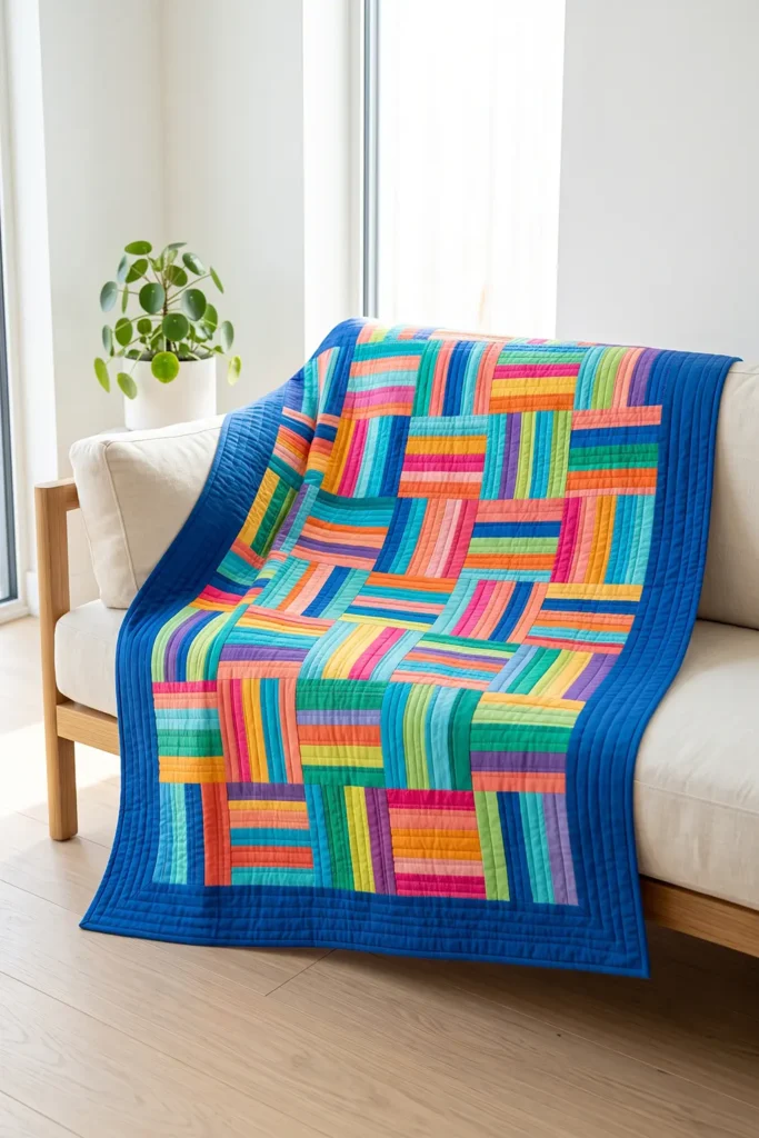 Jelly Roll Rail Fence Quilt