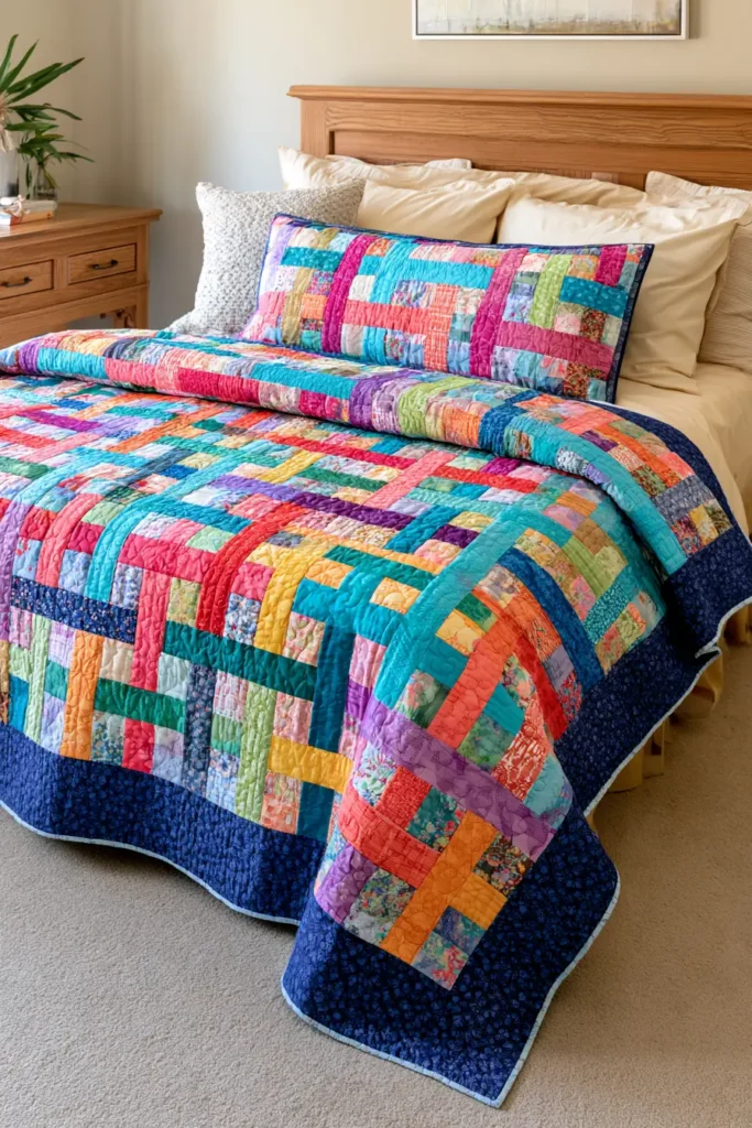 Jelly Roll Rail Fence Quilt