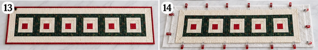 Log Cabin Christmas Table Runner