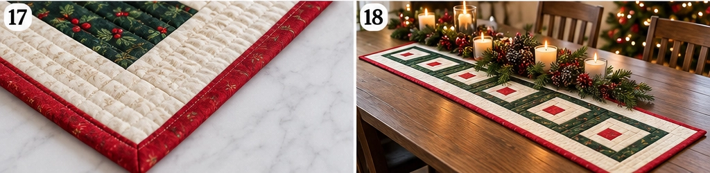 Log Cabin Christmas Table Runner