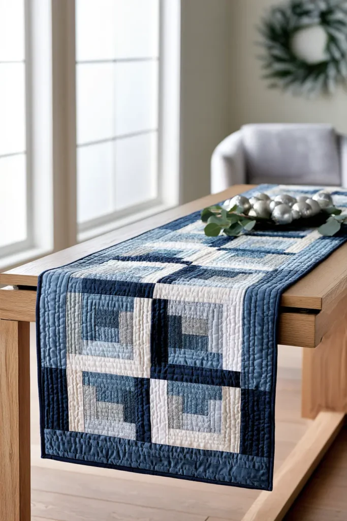 Log Cabin Christmas Table Runner