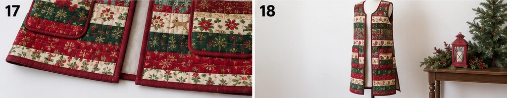 Longline Jelly Roll Christmas Duster Vest