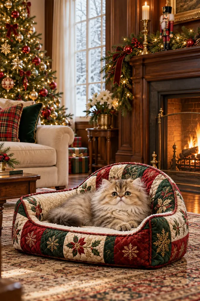 Luxury Quilted Cat Lounger Bed