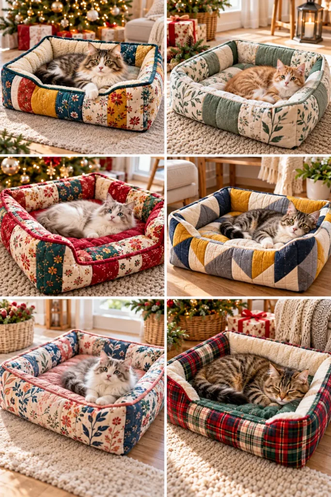Luxury Quilted Cat Lounger Bed