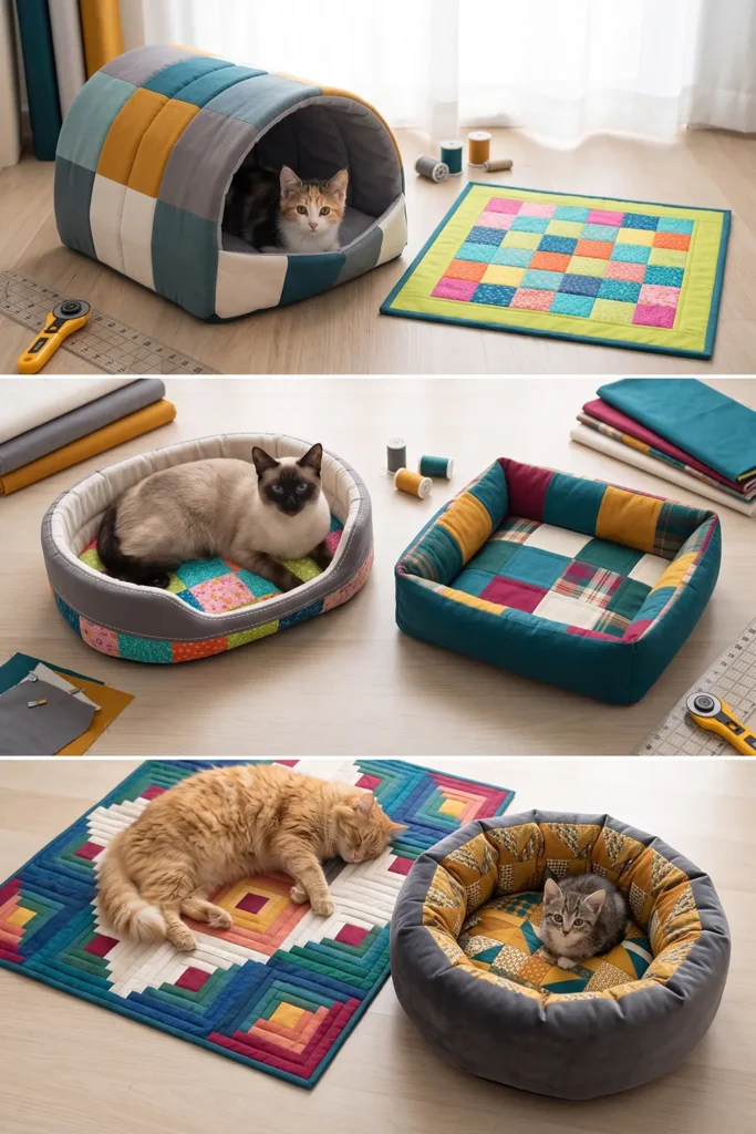 Luxury Quilted Cat Lounger Bed
