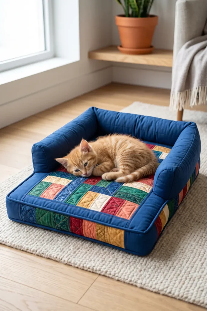 Luxury Quilted Cat Lounger Bed
