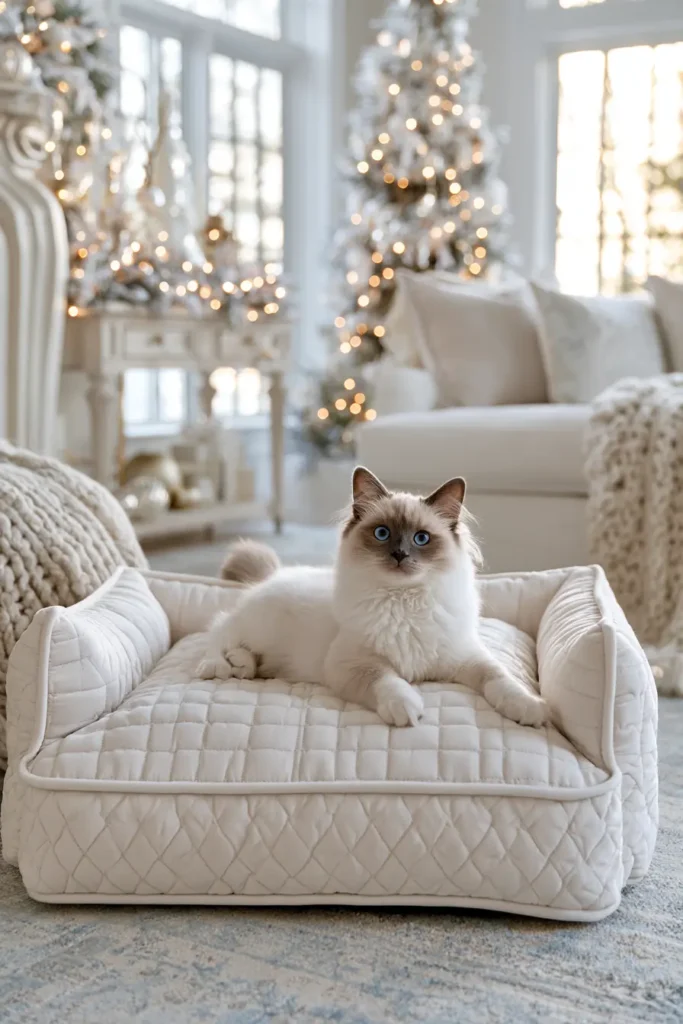 Luxury Quilted Cat Lounger Bed