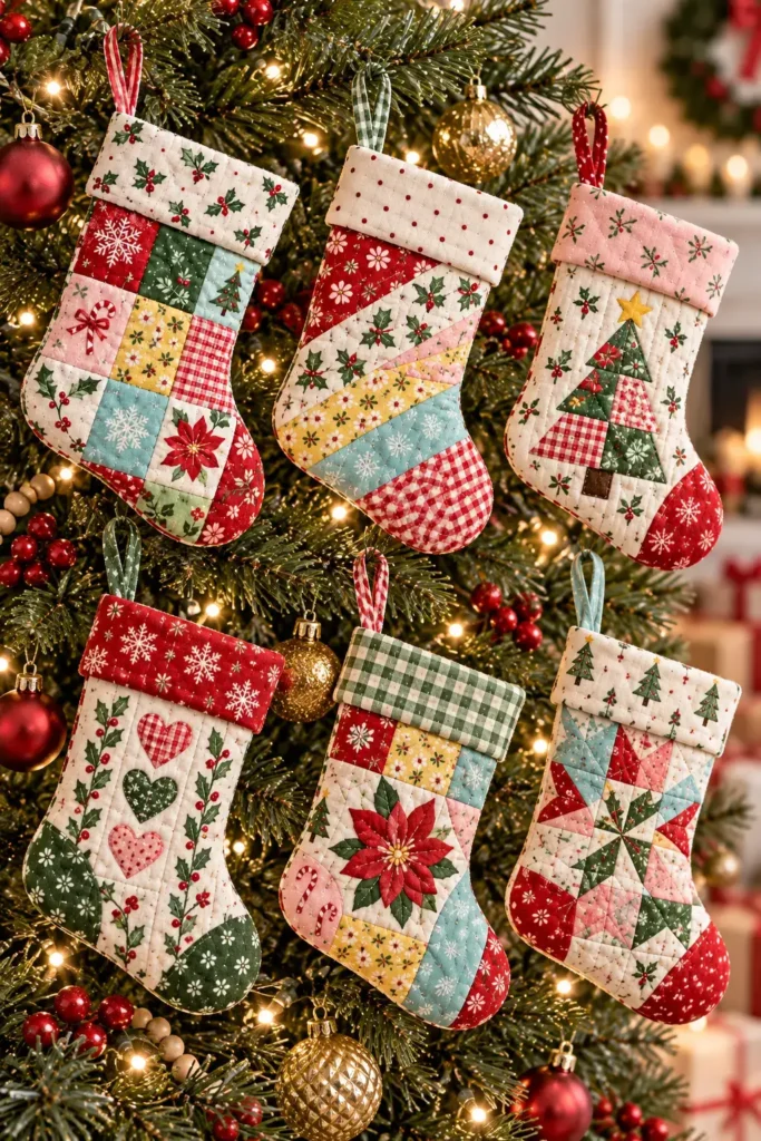 Mini Quilted Christmas Stocking