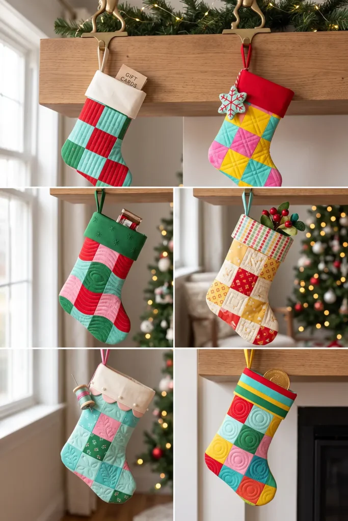 Mini Quilted Christmas Stocking
