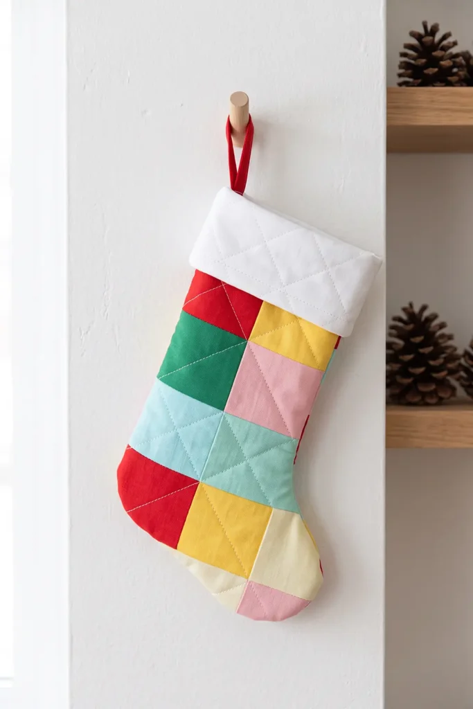 Mini Quilted Christmas Stocking
