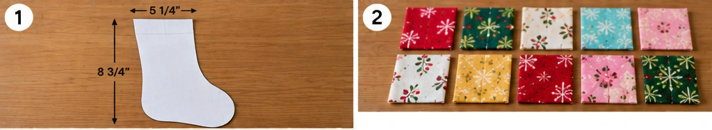 Mini Quilted Christmas Stocking