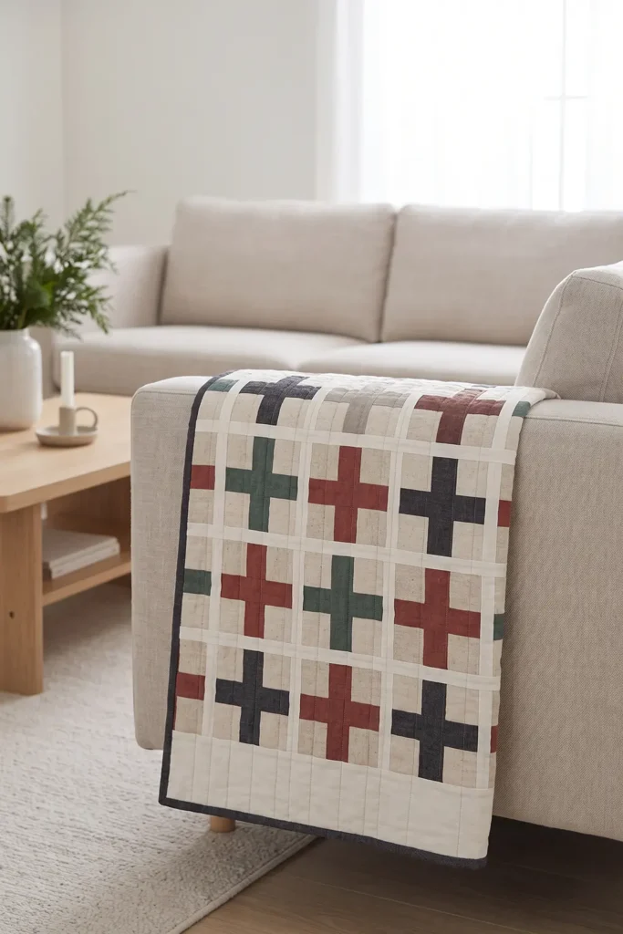 Modern Scandinavian Christmas Quilted Throw