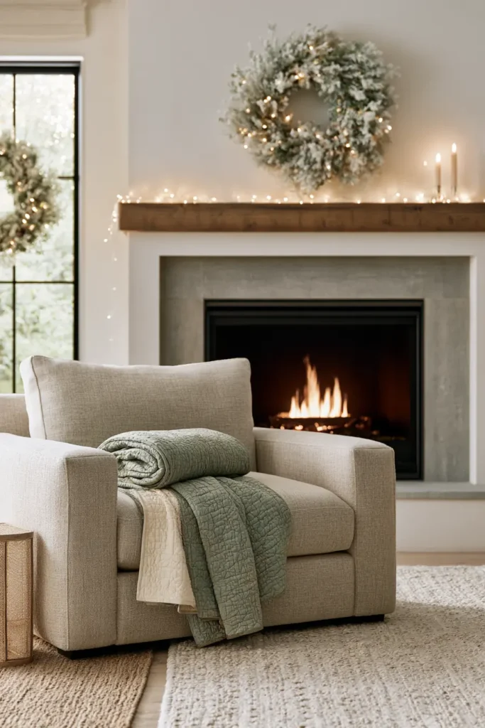 Modern Scandinavian Christmas Quilted Throw