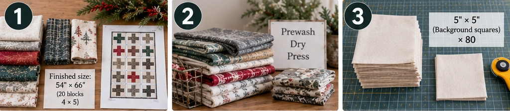 Modern Scandinavian Christmas Quilted Throw