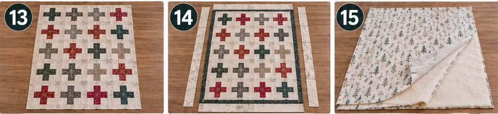 Modern Scandinavian Christmas Quilted Throw