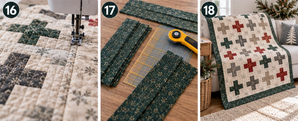 Modern Scandinavian Christmas Quilted Throw