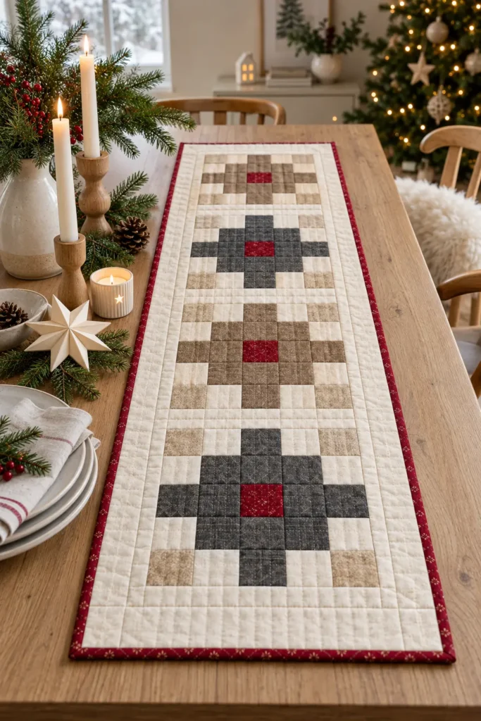 Modern Scandinavian Christmas Table Runner