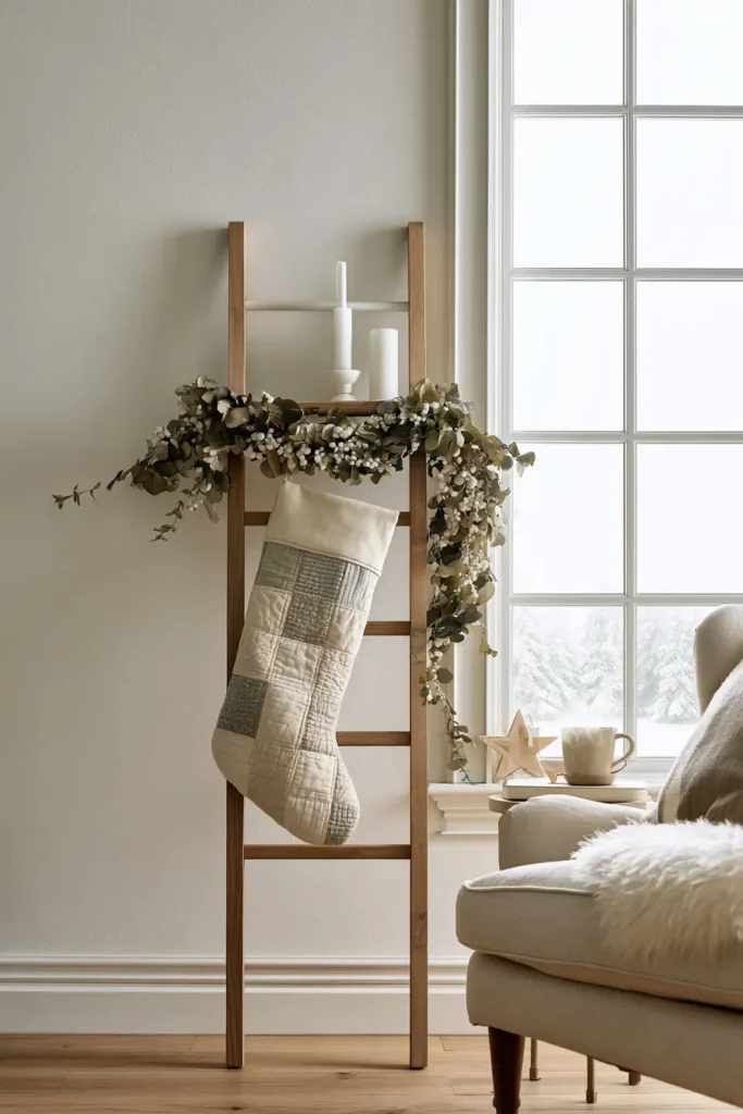 Modern Scandinavian Quilted Christmas Stocking