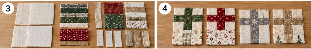 Modern Scandinavian Quilted Christmas Stocking