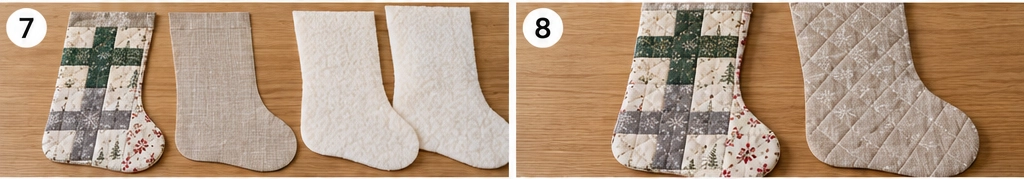 Modern Scandinavian Quilted Christmas Stocking