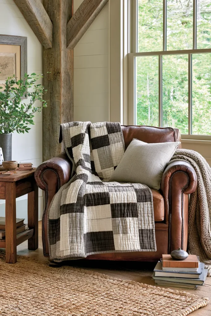 Neutral Rail Fence Quilt