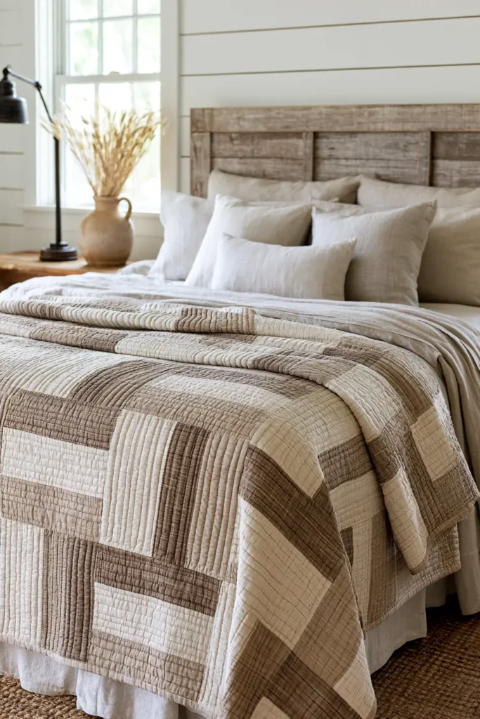 Neutral Rail Fence Quilt