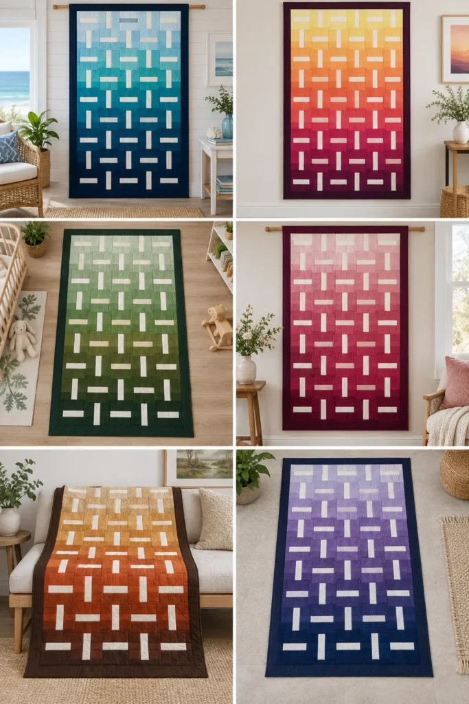 Ombre Rail Fence Quilt