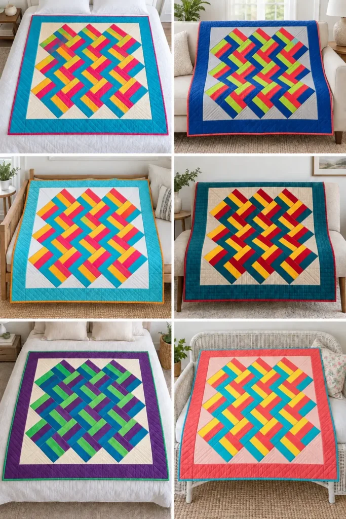 On-Point Rail Fence Quilt