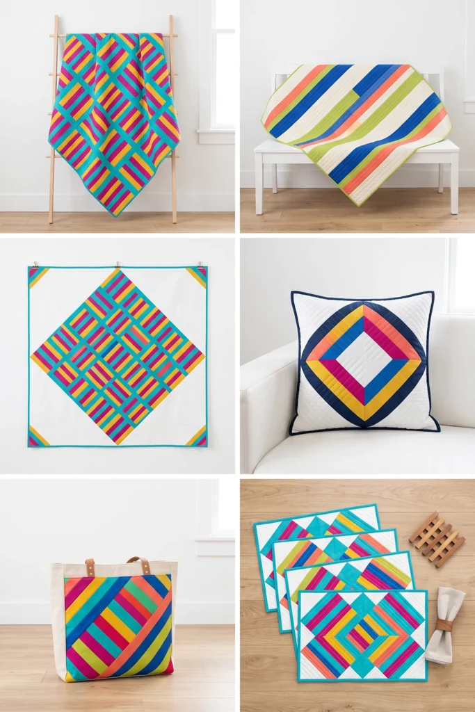 On-Point Rail Fence Quilt